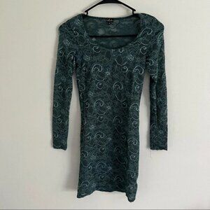Aritzia Talula Sheer Lace Long Sleeve Dress
